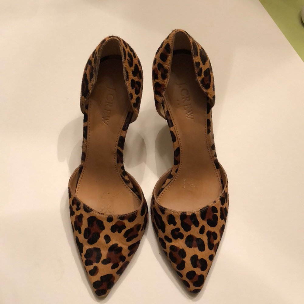 Jcrew size 7 animal print heels